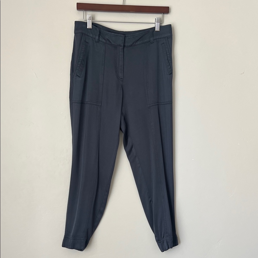Loft Silky Gray Ankle Jogger Pants Size 2 - Picture 2 of 9